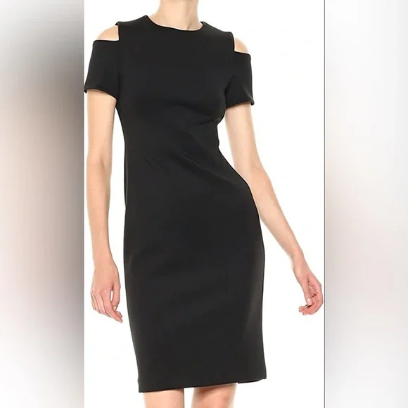 little black dress calvin klein Calvin Klein Sweater Dress Black Wool Size Extra Small Cowl Neck Long   Celebrity Owned